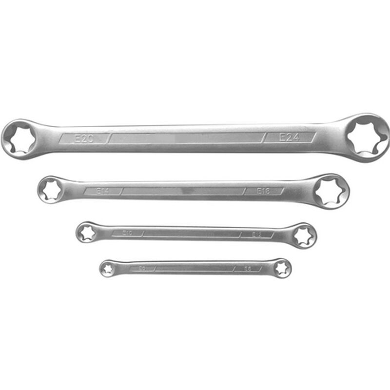 foto del prodotto bes chiavi a doppia stella set 4pz torx e6 e24 femmina piatta ad anello