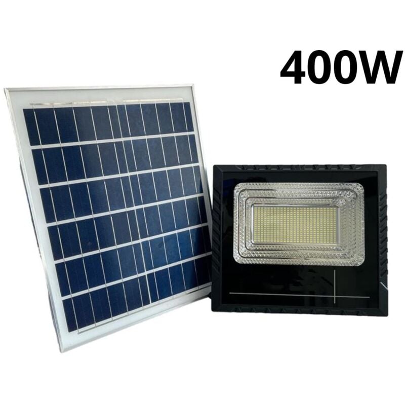 foto del prodotto bes faro led 400w con pannello solare luce fredda faretto telecomando giardino t 400
