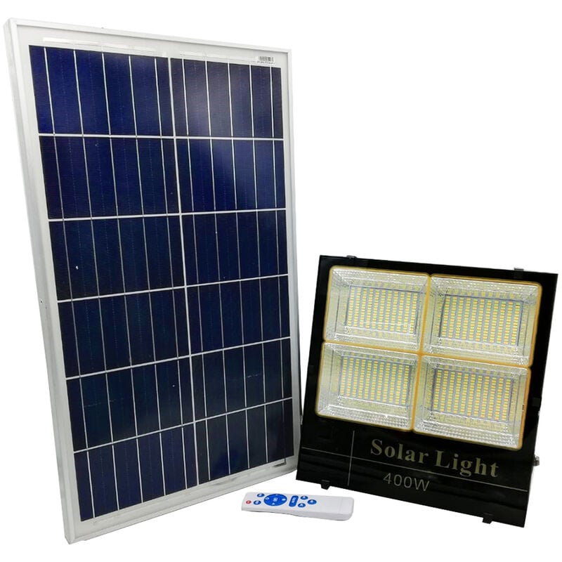 foto del prodotto bes faro led esterno pannello solare 400w luce fredda calda naturale controllo remot