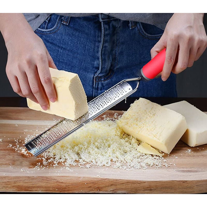 foto del prodotto bes grattugia manuale per formaggio ergonomica antiscivolo mandolina acciaio 20 cm