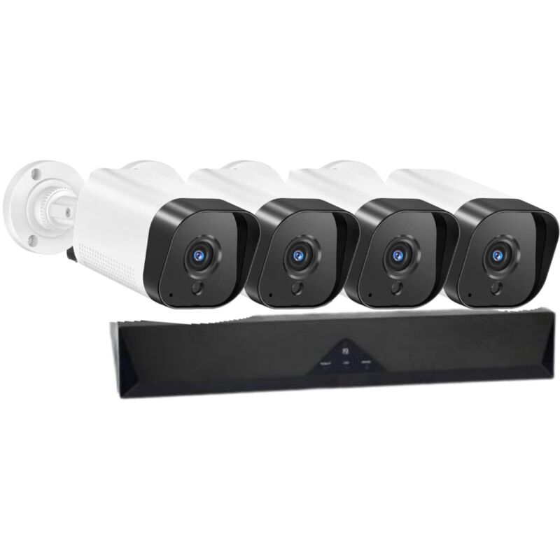 foto del prodotto bes kit con d nvr 4 telecamere 5mp videosorveglianza wifi app jortan 4 canali