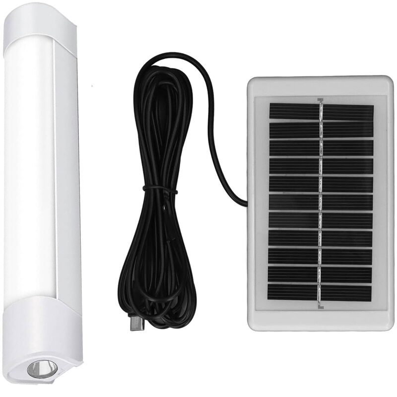 foto del prodotto bes lampada da campeggio tubo led luminoso con pannello solare torcia luce portatile