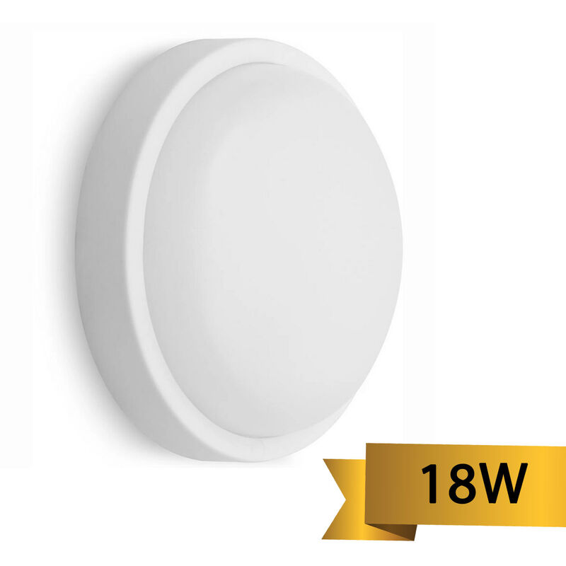 foto del prodotto bes lampada led da parete 18w applique rotonda luce fredda interno esterno fc102