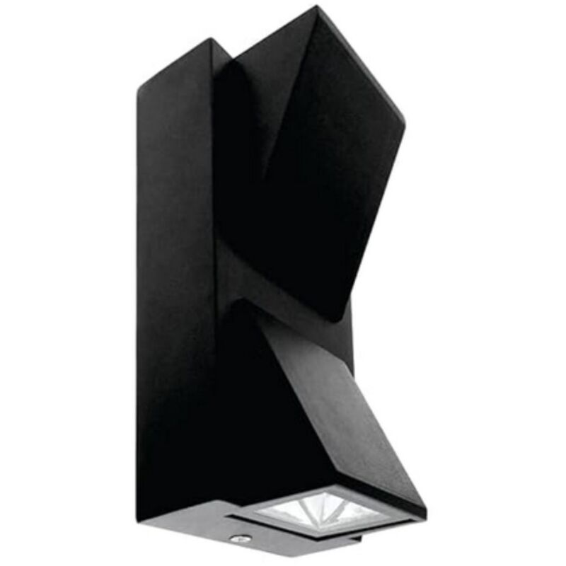 foto del prodotto bes - lampada parete led interno esterno applique nero 10w luce fredda doppio fascio