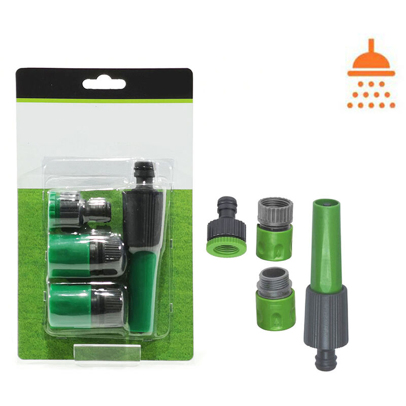 foto del prodotto bes lancia erogatrice tubo giardino kit raccordi regolabile 4pz attacco rapido