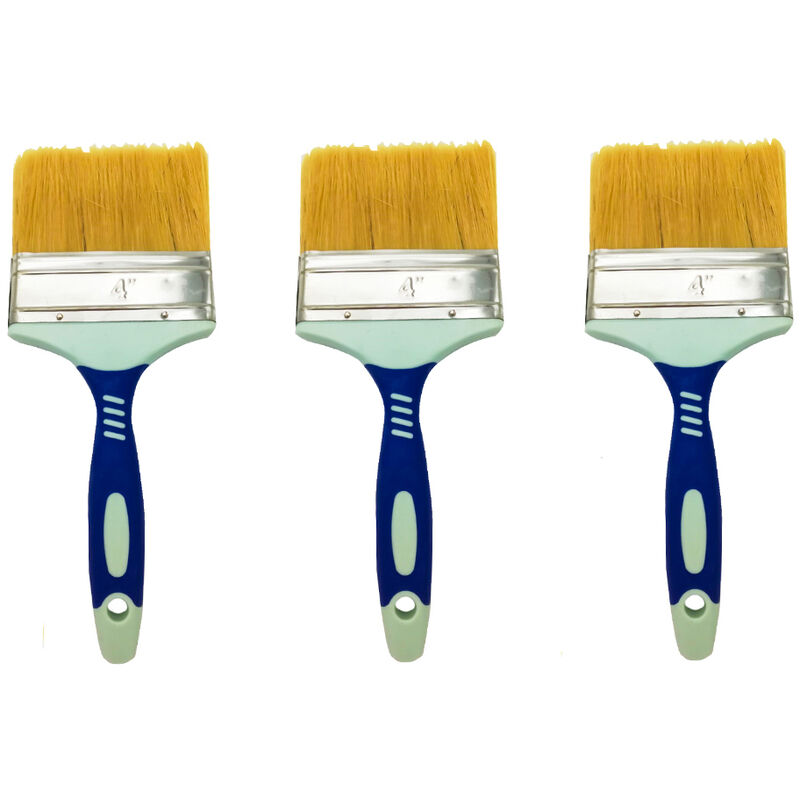 foto del prodotto bes pennelli pittura set 3pz 4 manico in gomma setole sintetiche verniciare smalto