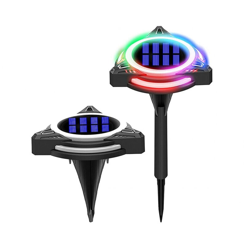 foto del prodotto bes picchetto faretto led solare da giardino lampada led rgb segnapasso triangolo