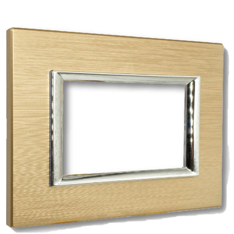 foto del prodotto bes placca interruttore luci oro titanium compatibile matix 3 moduli c4803chp