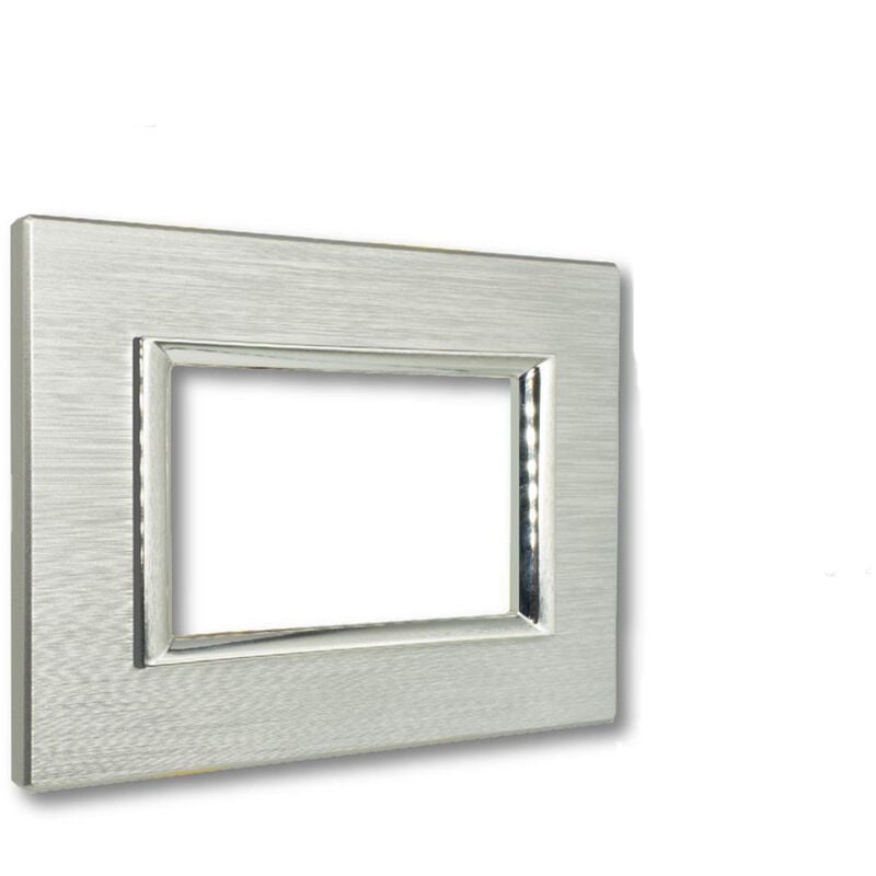 foto del prodotto bes placca interruttore luci vetro grigio compatibile matix 3 moduli c4803 vaz