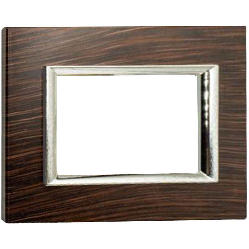 foto del prodotto bes placchetta 3moduli marrone effetto wenghe compatibile matix 3posti c4803lwe