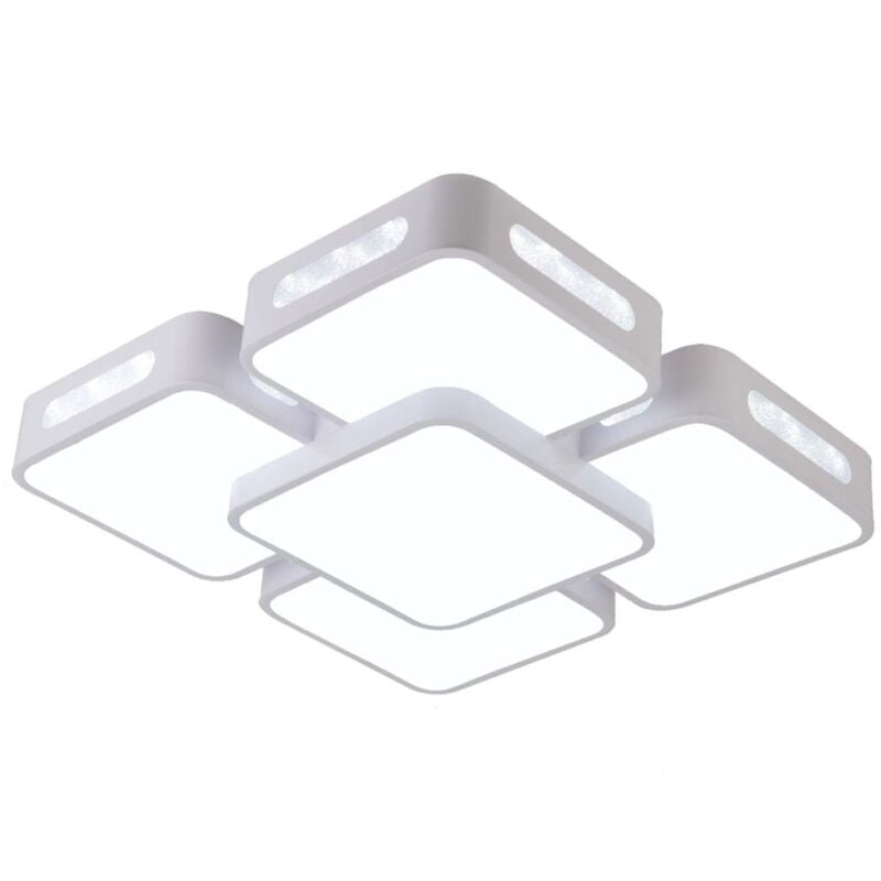 foto del prodotto bes plafoniera led soffitto moderna 5 quadrati bianco 42w luce fredda lampada sj 155