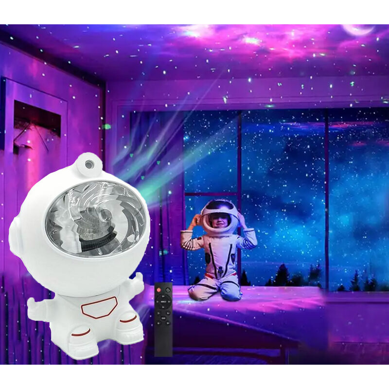 foto del prodotto bes proiettore astronauta luce notturna led nebula universo cameretta telecomando