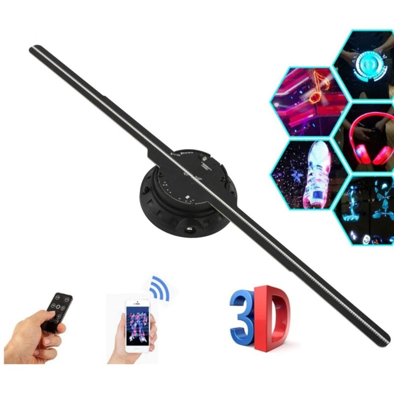 foto del prodotto bes proiettore ologramma 3d ventola 234 led bluetooth wifi app telecomando