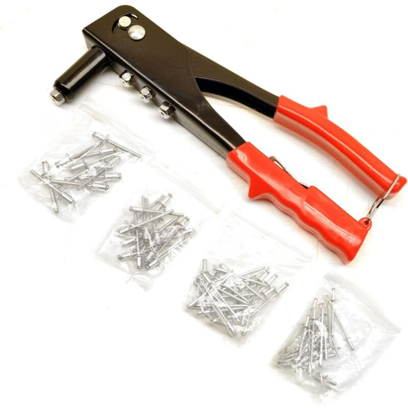 foto del prodotto bes rivettatrice manuale 4 testine con rivetti alluminio 2.4 3.2 4.0 4.8 mm hr 009