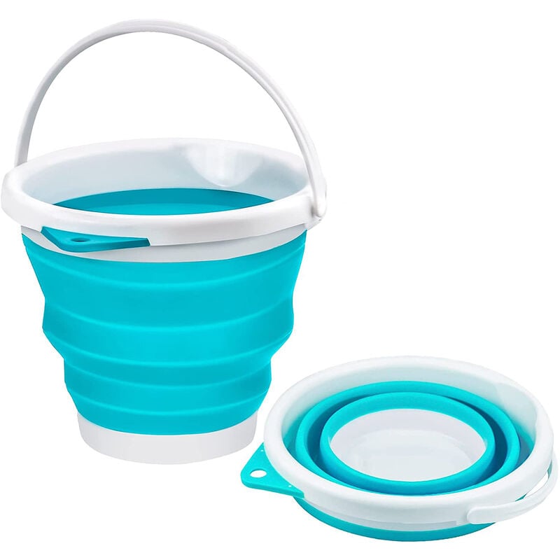 foto del prodotto bes - secchio pieghevole 10l richiudibile secchiello multiuso salvaspazio con manico