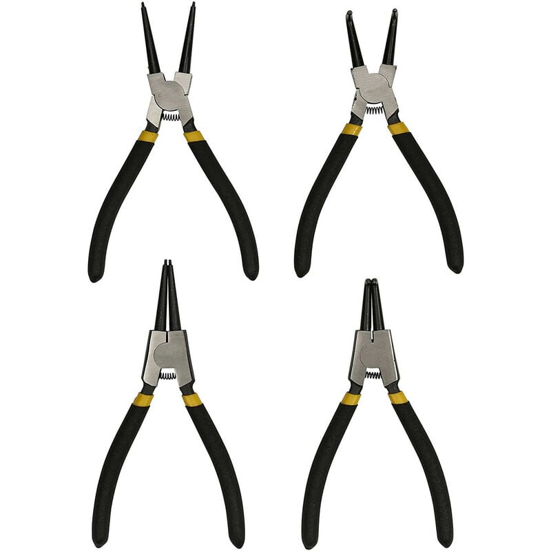 foto del prodotto bes set 4 pinze circolari anelli elastici interni esterni 180mm dritte e angolo 90