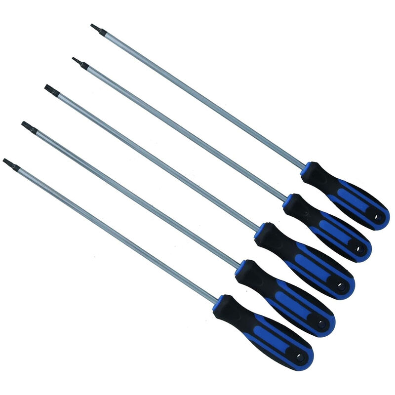 foto del prodotto bes set 5 cacciaviti lunghi 40 cm punta torx magnetica manici ergonomici fs 23102