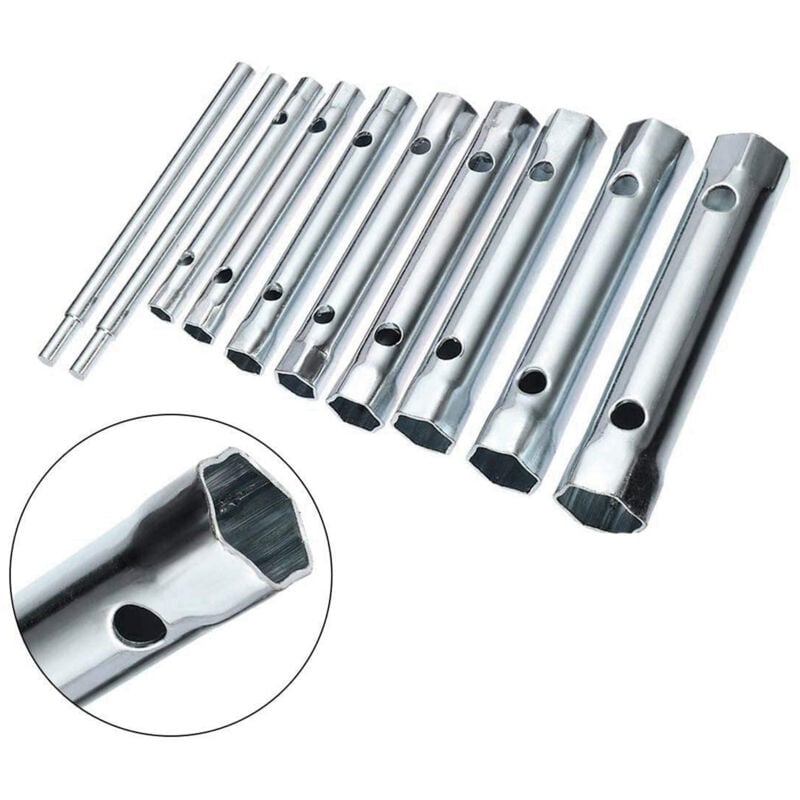 foto del prodotto bes set chiavi a tubo 6 22mm esagonali 10pz chiavini tubolari leva a t idraulica