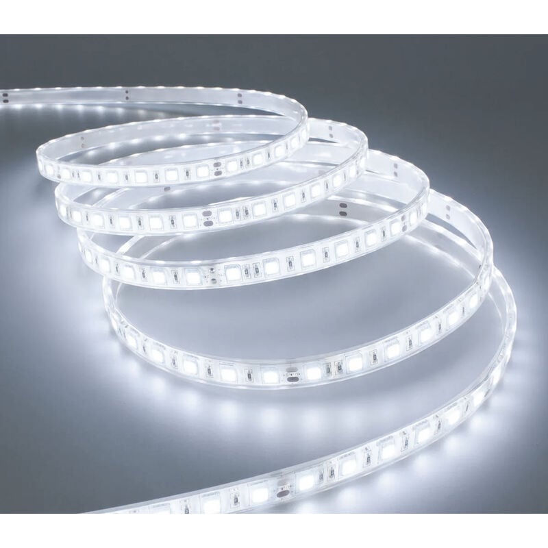 foto del prodotto bes striscia led 5m 8mm luce fredda tagliabile adesiva siliconata ip65 smd 2835
