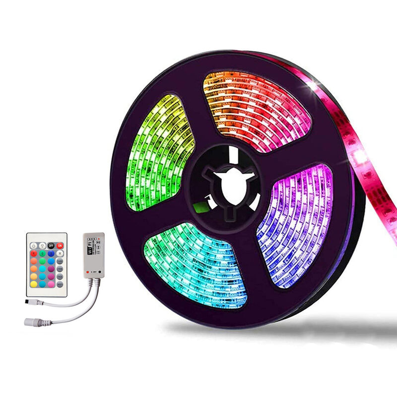 foto del prodotto bes striscia led 5m adesiva multicolor 12v smart wifi control 5050 rgb impermeabile