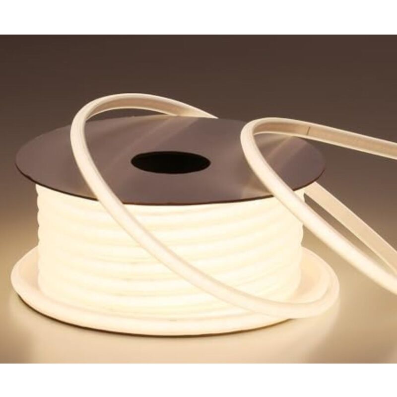 foto del prodotto bes striscia led bobina gommata 100mt ip65 naturale 2835smd 9w tagliabile 220v