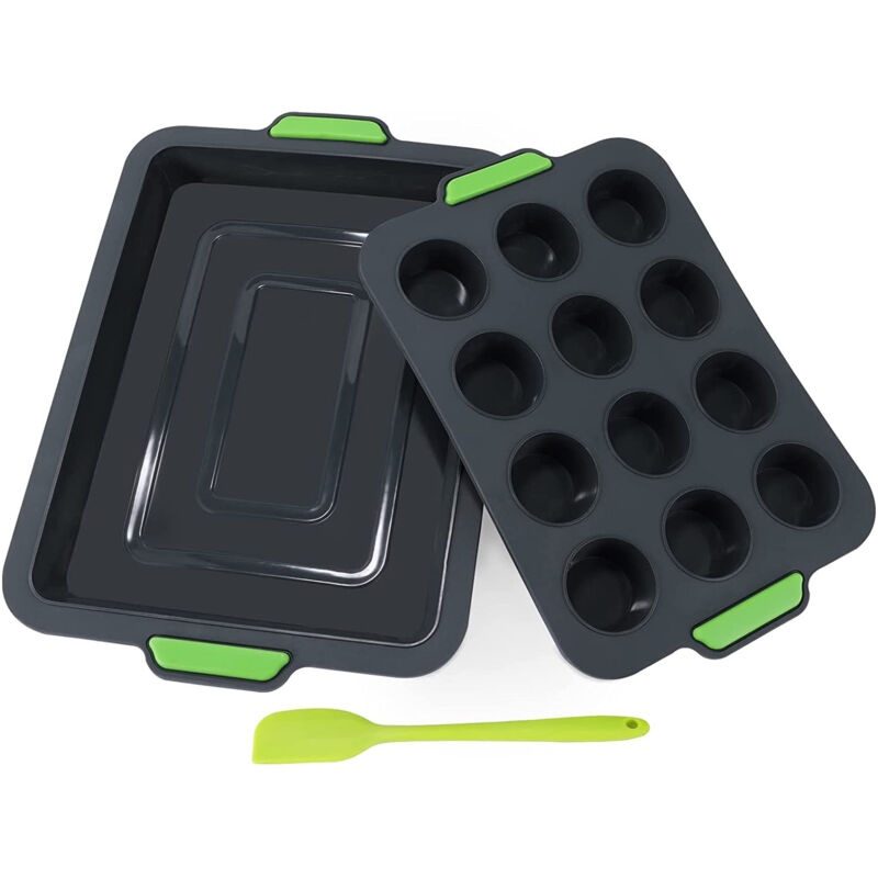 foto del prodotto bes teglia mini muffin silicone teglia forno pane antiaderente 12 stampi lavabile