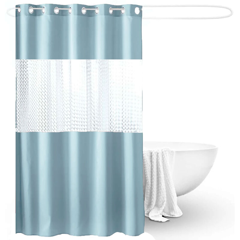 foto del prodotto bes tenda doccia antimuffa 180x200cm copri vasca bagno impermeabile indaco 03347