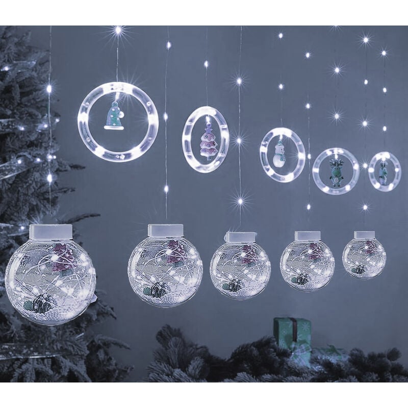 foto del prodotto bes tenda luminosa 3 m interno led prolungabile catena natalizia anelli luce fredda