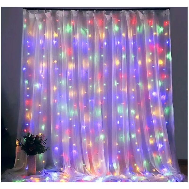 foto del prodotto bes tenda luminosa catena natalizia retrotenda 3x3m natale multicolor micro led usb