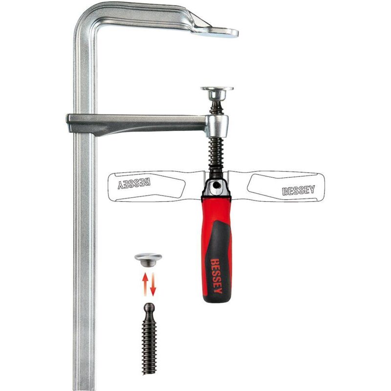 foto del prodotto bessey morsetto a vite interamente in acciaio gz30 12kg apertura max. 300 mm misura della sporgenza 120 mm