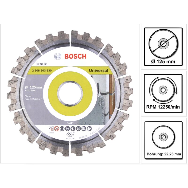 foto del prodotto best for universal disco da taglio diamantato 125 x 22,23 mm 2608603630 bosch