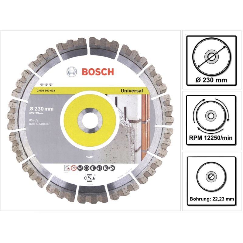 foto del prodotto best for universal disco da taglio diamantato 230 x 22,23 mm 2608603633 bosch