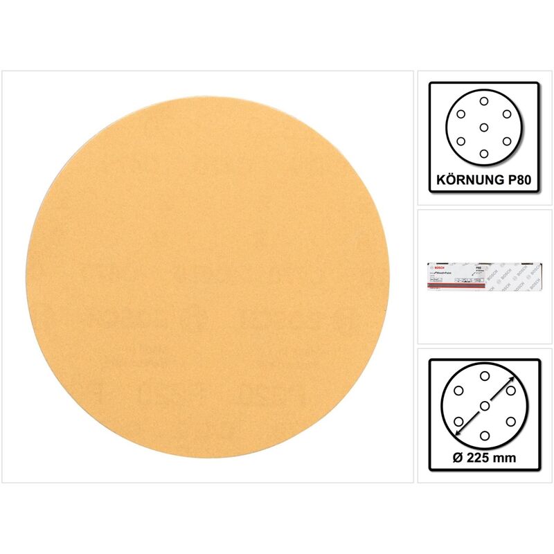 foto del prodotto best for wood and painting c470 set di dischi abrasivi 225 mm p 80 25 pezzi 2608621028 bosch