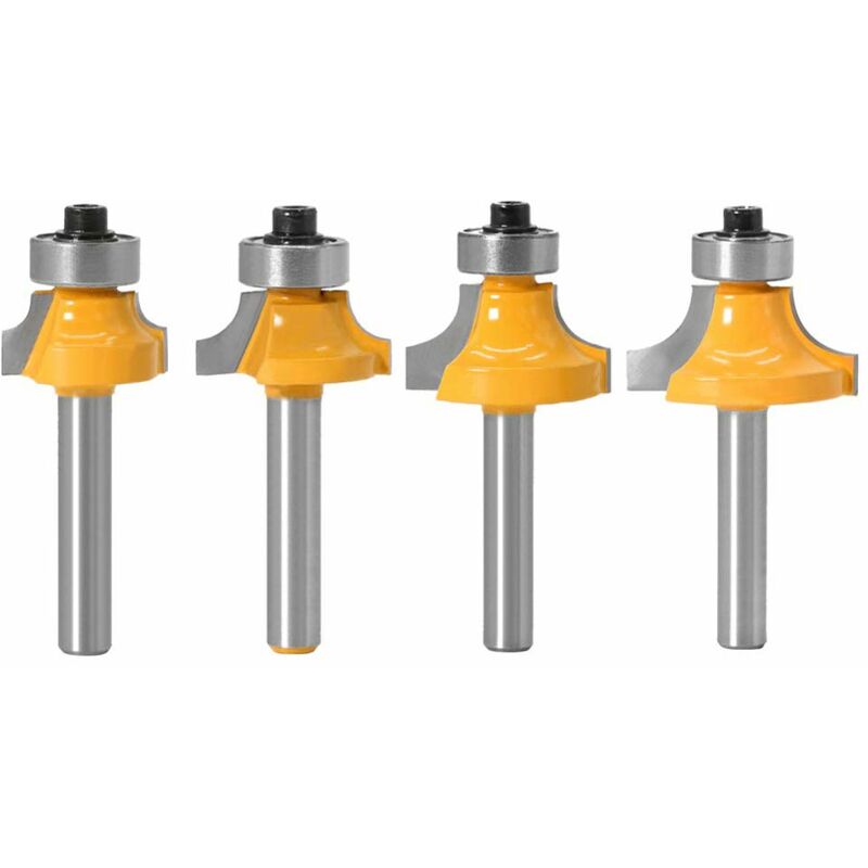 foto del prodotto bestgle set di 4 punte da 6,35 mm per router semitonde, set di utensili da taglio per lavorazione del legno, 5 16 , 3 16 , 1 4 , 1 8 