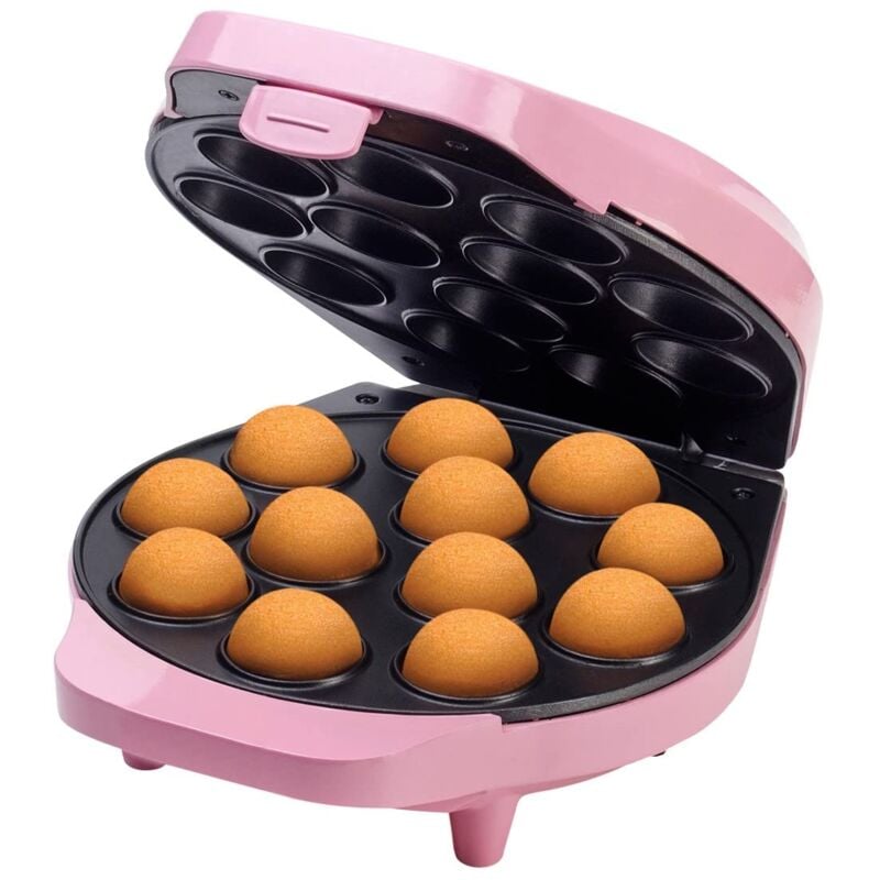 foto del prodotto bestron macchina per cake pop di dal design retr , con maggiordomo per cake pop, forchetta e 12 bastoncini per cake pop, 700 w, colore rosa