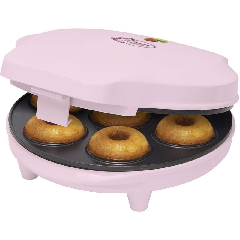 foto del prodotto bestron macchina per ciambelle elettrica, donut maker per 7 ciambelle piccole, incl. antiaderente indicatoro luminso, 700 watt, colore rosa