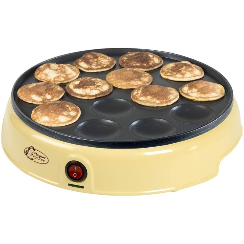 foto del prodotto bestron macchina per poffertjes dal design retr , mini crepes, specialit olandese, macchina per pancake con rivestimento antiaderente e spia