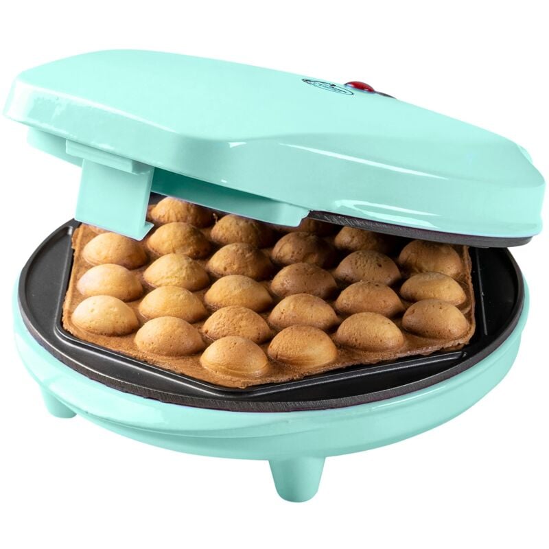 foto del prodotto bestron piastra per waffle bubble, macchina per waffle bubble per riempire con gelato, cioccolato o frutta, con spia di cottura e rivestimento