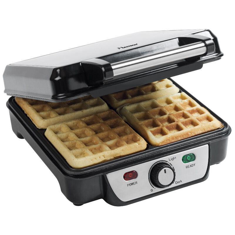 foto del prodotto bestron waffle maker 1100w nero acciaio inossidabile asw281