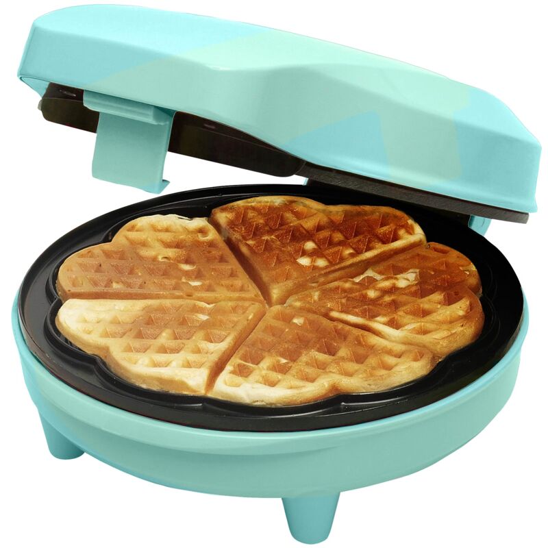 foto del prodotto bestron waffle maker, piastra per waffle a forma di cuore, macchina per waffle con antiaderente indicatoro luminso, collezione sweet dreams, 700