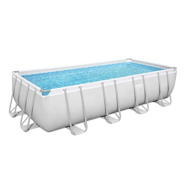 foto del prodotto bestway 56670 piscina fuori terra rettangolare colore grigio 488x244x122 cm capacit 11.532 lt