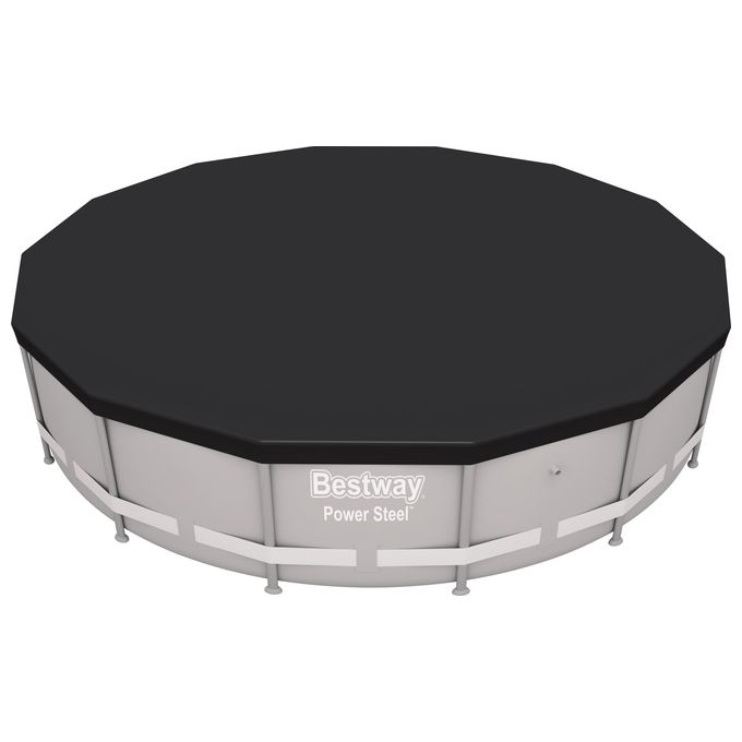foto del prodotto bestway flowclear pro max power steel deluxe series copertura in pvc per piscina 427cm grigio