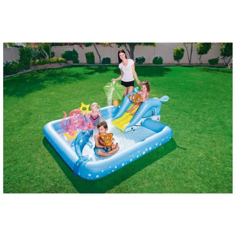 foto del prodotto bestway parco giochi acquatico 239x206x86 gioco piscina gonfiabile con scivolo bambini