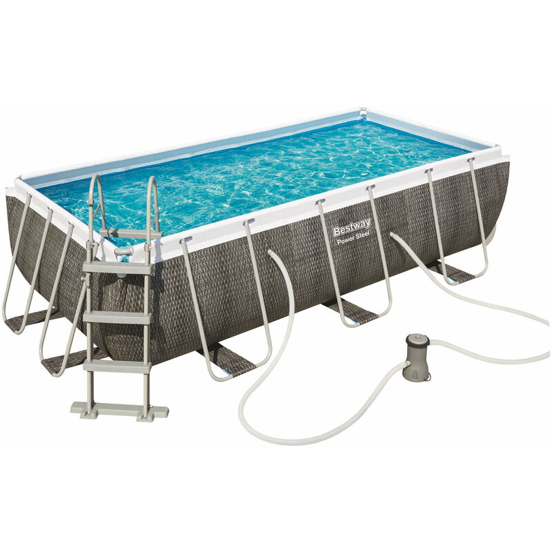 foto del prodotto bestway piscina con struttura rettangolare rattan 4.04m x 2.01m x 1.00m power steel 56721