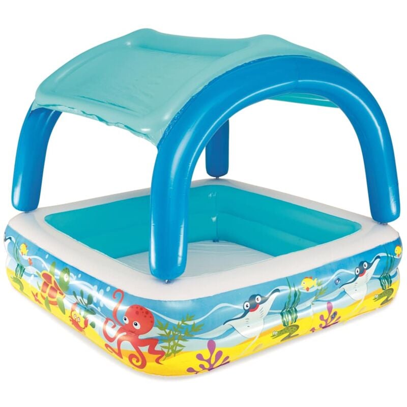 foto del prodotto bestway piscina da gioco con tettoia blu 140x140x114 cm 52192