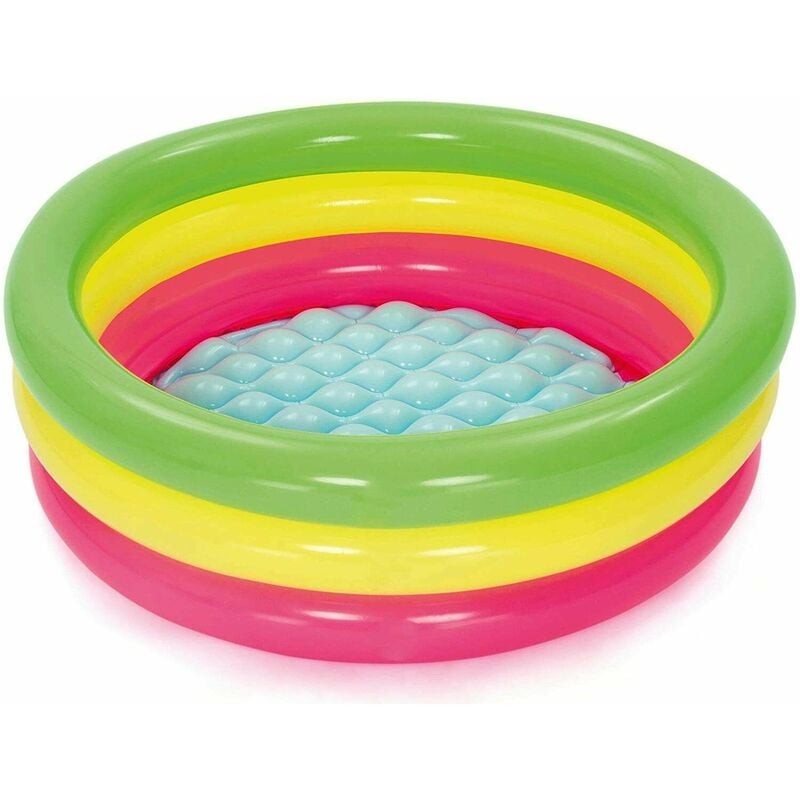 foto del prodotto bestway piscina esterna rotonda tonda 3 anelli fondo gonfiabile 70x24 51128