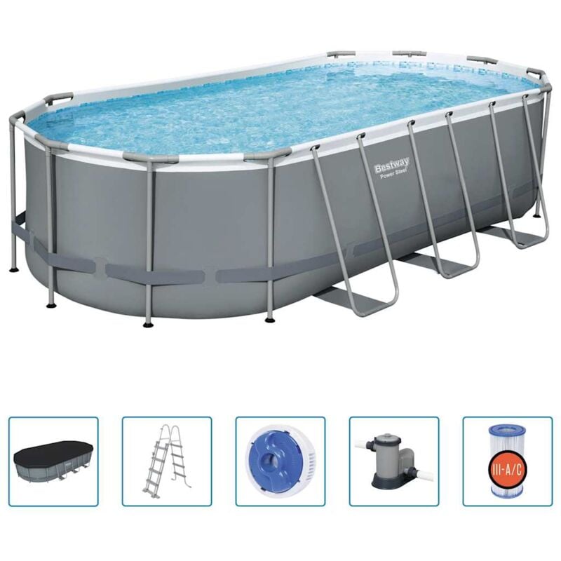 foto del prodotto bestway piscina fuori terra ovale power steel 549x274x122 cm