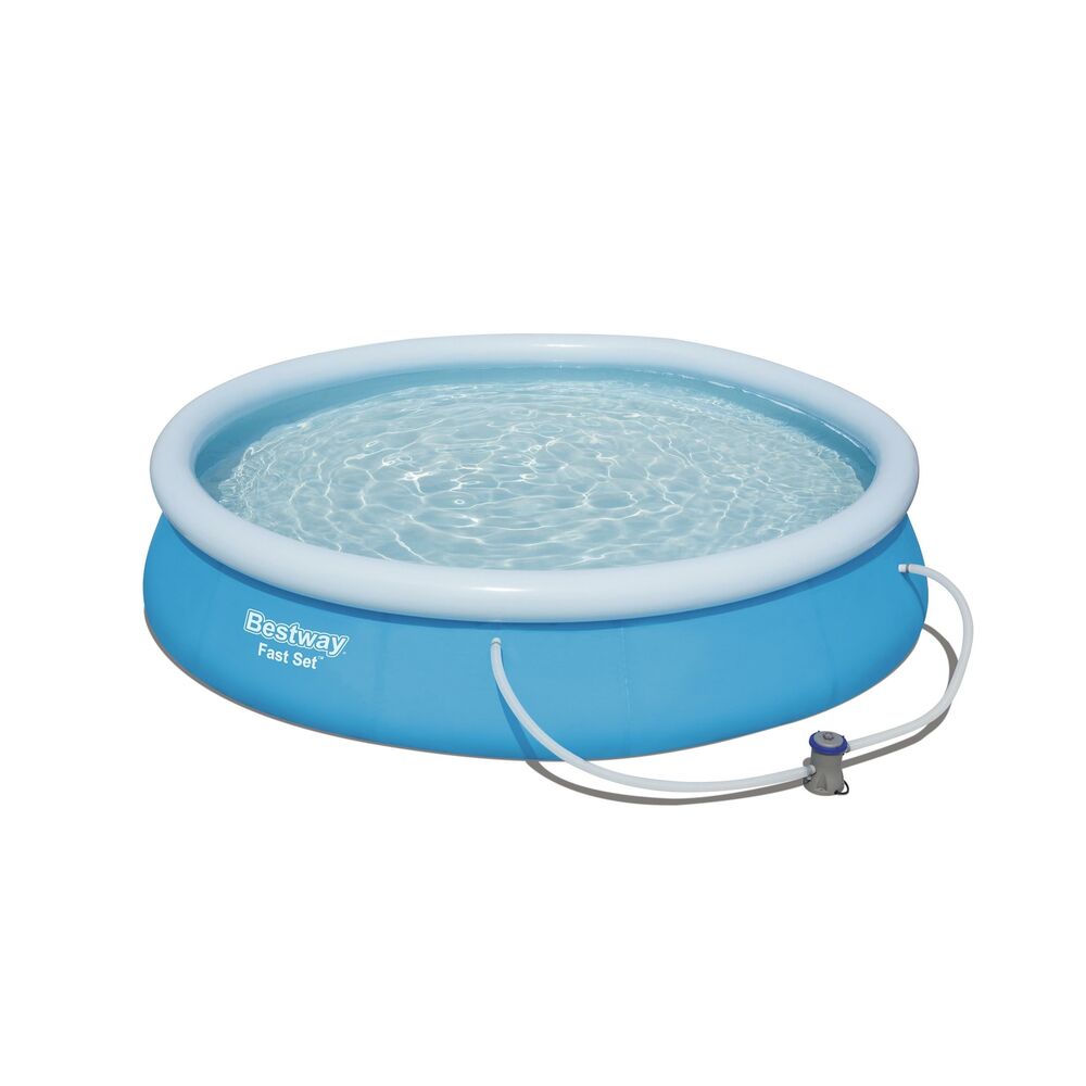 foto del prodotto bestway piscina fuori terra tonda autoportante fast set 366x76cm con pompa filtro a cartuccia