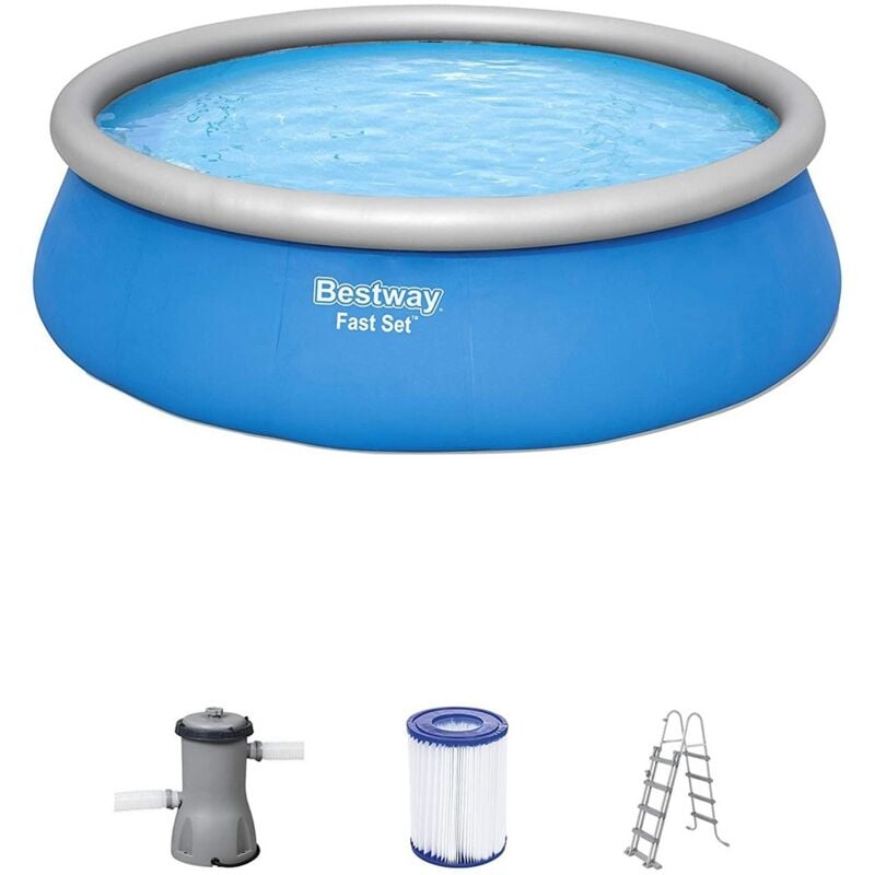 foto del prodotto bestway piscina gonfiabile 457x122 fuoriterra pompa filtro scaletta telo e copertura