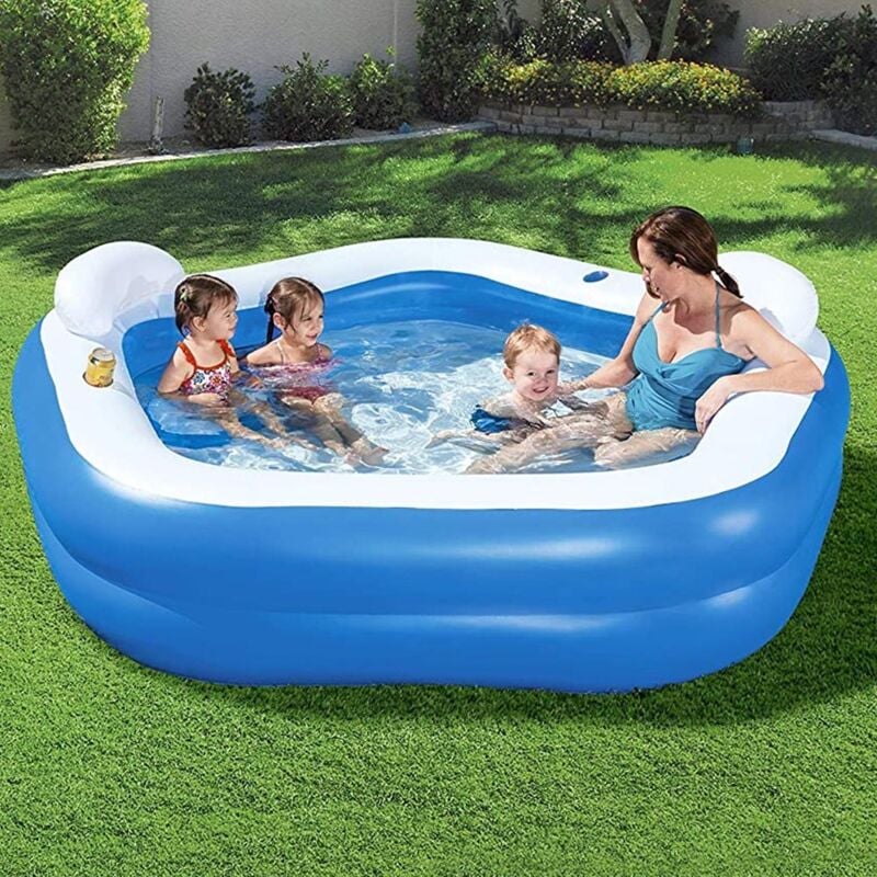 foto del prodotto bestway piscina gonfiabile con sedute e poggiatesta 213x206 cm 54153